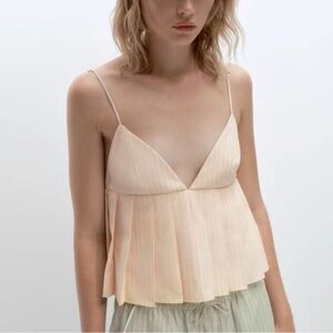 NWT Zara Pleated Crop Top